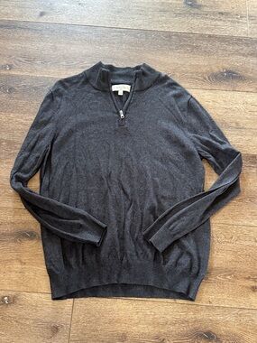 Hawker Rye gray quart zip sweater large